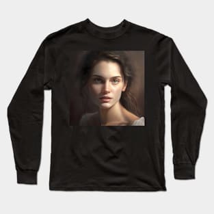 French Woman Portrait Long Sleeve T-Shirt